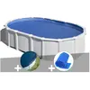 Gre Kit piscine acier blanc Gré Haïti ovale 6,34 x 3,99 x 1,32 m + Bâc...