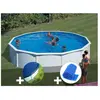 GRE Kit piscine acier blanc Gré Fidji ronde 5,70 x 1,22 m + Bâche hive...