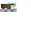 GRE Kit piscine bois Sunbay Safran 6,37 x 4,12 x 1,33 m + Bâche hiver ...