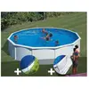 GRE Kit piscine acier blanc Gré Fidji ronde 5,70 x 1,22 m + Bâche hive...