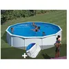 GRE Kit piscine acier blanc Gré Fidji ronde 5,70 x 1,22 m + Tapis de sol