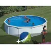 GRE Kit piscine acier blanc Gré Fidji ronde 5,70 x 1,22 m + Bâche hiver TU