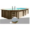 Gre Kit piscine bois Gré Safran 6,20 x 3,95 x 1,36 m + Bâche hiver