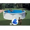 GRE Kit piscine acier blanc Gré Bora Bora ronde 4,80 x 1,22 m + Bâche ...