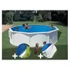 GRE Kit piscine acier blanc Gré Bora Bora ronde 4,80 x 1,22 m + Bâche ...