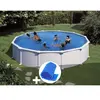 GRE Piscine hors-sol en acier Gré Atlantis ronde 5,70 x 1,32 m + Bâche...