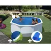 GRE Piscine hors-sol acier blanc Gré Fidji ronde 3,20 x 1,22 m + Bâche...