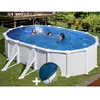 Gre Kit piscine acier blanc Gré Atlantis ovale 5,27 x 3,27 x 1,32 m + ...