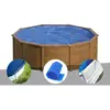GRE Kit piscine acier aspect bois Gré Sicilia ronde 3,20 x 1,22 m + Bâ...