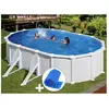 GRE Piscine acier blanc Gré Atlantis ovale 6,34 x 3,99 x 1,32 m + Bâch...