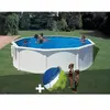 GRE Kit piscine acier blanc Gré Bora Bora ronde 4,80 x 1,22 m + Bâche ...