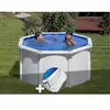 GRE Kit piscine acier blanc Gré Fidji ronde 2,60 x 1,22 m + Tapis de sol