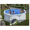 GRE Kit piscine acier blanc Gré Atlantis ronde 3,70 x 1,32 m + Bâche hiver