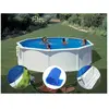 GRE Kit piscine acier blanc Gré Bora Bora ronde 3,70 x 1,22 m + Bâche ...