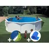 GRE Kit piscine acier blanc Gré Bora Bora ronde 4,80 x 1,22 m + Bâche ...