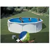 GRE Kit piscine acier blanc Gré Bora Bora ronde 3,70 x 1,22 m + Bâche ...