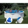 Gre Kit piscine acier blanc Gré Fidji ronde 4,80 x 1,22 m + Bâche à bu...
