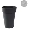 SANS Pot de fleur rond Toscane Ø 44 x H.53 cm Anthracite - Eda