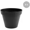 SANS Lot de 2 Pots de fleur rond Toscane Ø 60 x H.47 cm Anthracite - Eda