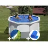 Gre Kit piscine acier blanc Gré Fidji ronde 2,60 x 1,22 m + Bâche hive...