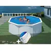 GRE Kit piscine acier blanc Gré Fidji ronde 3,70 x 1,22 m + Tapis de sol