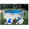 GRE Kit piscine acier blanc Gré Bora Bora ronde 4,80 x 1,22 m - Filtre...