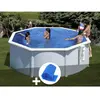 GRE Kit piscine acier blanc Gré Bora Bora ronde 3,20 x 1,22 m + Bâche ...
