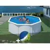 GRE Kit piscine acier blanc Gré Fidji ronde 3,70 x 1,22 m + Bâche hiver TU