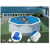 GRE Kit piscine acier blanc Gré Fidji ronde 3,70 x 1,22 m + Bâche à bu...