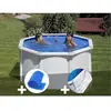 Gre Kit piscine acier blanc Gré Fidji ronde 2,60 x 1,22 m + Bâche à bu...