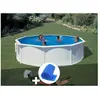 GRE Kit piscine acier blanc Gré Bora Bora ronde 3,70 x 1,22 m + Bâche ...