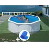 GRE Kit piscine acier blanc Gré Fidji ronde 3,70 x 1,22 m + Bâche à bulles