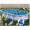 GRE Piscine acier blanc Gré Atlantis ovale 8,15 x 4,90 x 1,32 m - Filt...