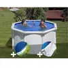 GRE Piscine hors-sol acier blanc Gré Fidji ronde 2,60 x 1,22 m + Bâche...