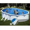 GRE Piscine hors-sol ovale en acier Gré Bora Bora - Blanc - 6,34 x 3,9...