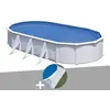 GRE Kit piscine acier blanc Gré Fidji ovale 6,34 x 3,99 x 1,22 m + Tap...