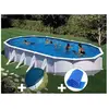 GRE Piscine acier blanc Gré Atlantis ovale 10,20 x 5,75 x 1,32 m + Bâc...