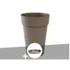 Pot de fleur rond Toscane diamètre 46 x H.65 cm Taupe + Soucoupe - Eda