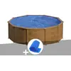 Piscine acier GRE Sicilia ronde aspect bois - Ø 3,20 m - Filtre à cart...
