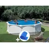 GRE Kit piscine acier blanc Gré Atlantis ronde 3,70 x 1,32 m + Bâche à...