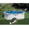 GRE Kit piscine acier blanc Gré Atlantis ronde 4,80 x 1,32 m + Bâche hiver