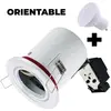 Spot bbc Orientable Blanc IP20 + Ampoule GU10 7W Blanc Neutre + Douille