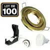100 Spots encastrable orientable DORÉE avec GU10 LED de 7W eqv.