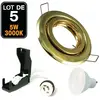 5 Spot encastrable orientable Dorée avec GU10 led de 5W eqv. 40W