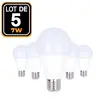 EUROPALAMP 5 Ampoules LED E27 7W 6000K Blanc Froid Haute Luminosité