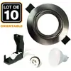 EUROPALAMP 10 Spots encastrable orientable Alu Brossé avec GU10 LED de 7W eqv. 56W Blanc Froid 6000K
