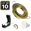 Europalamp - 10 Spots encastrable orientable dorée avec GU10 led de 7W...