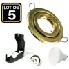 Europalamp - 5 Spots Encastrables Orientable Dorée 7W Blanc neutre 450...