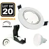 Europalamp - 20 Spots encastrable orientable blanc avec GU10 6W Dimmable Blanc