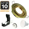 Europalamp - 10 Spots encastrable orientable dorée avec GU10 led de 5W...